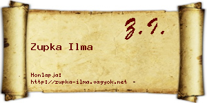 Zupka Ilma névjegykártya